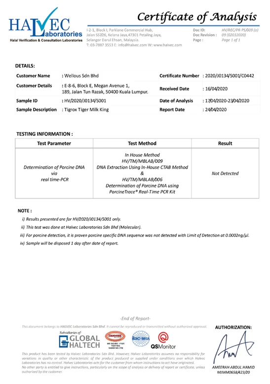 HALVEC certificate